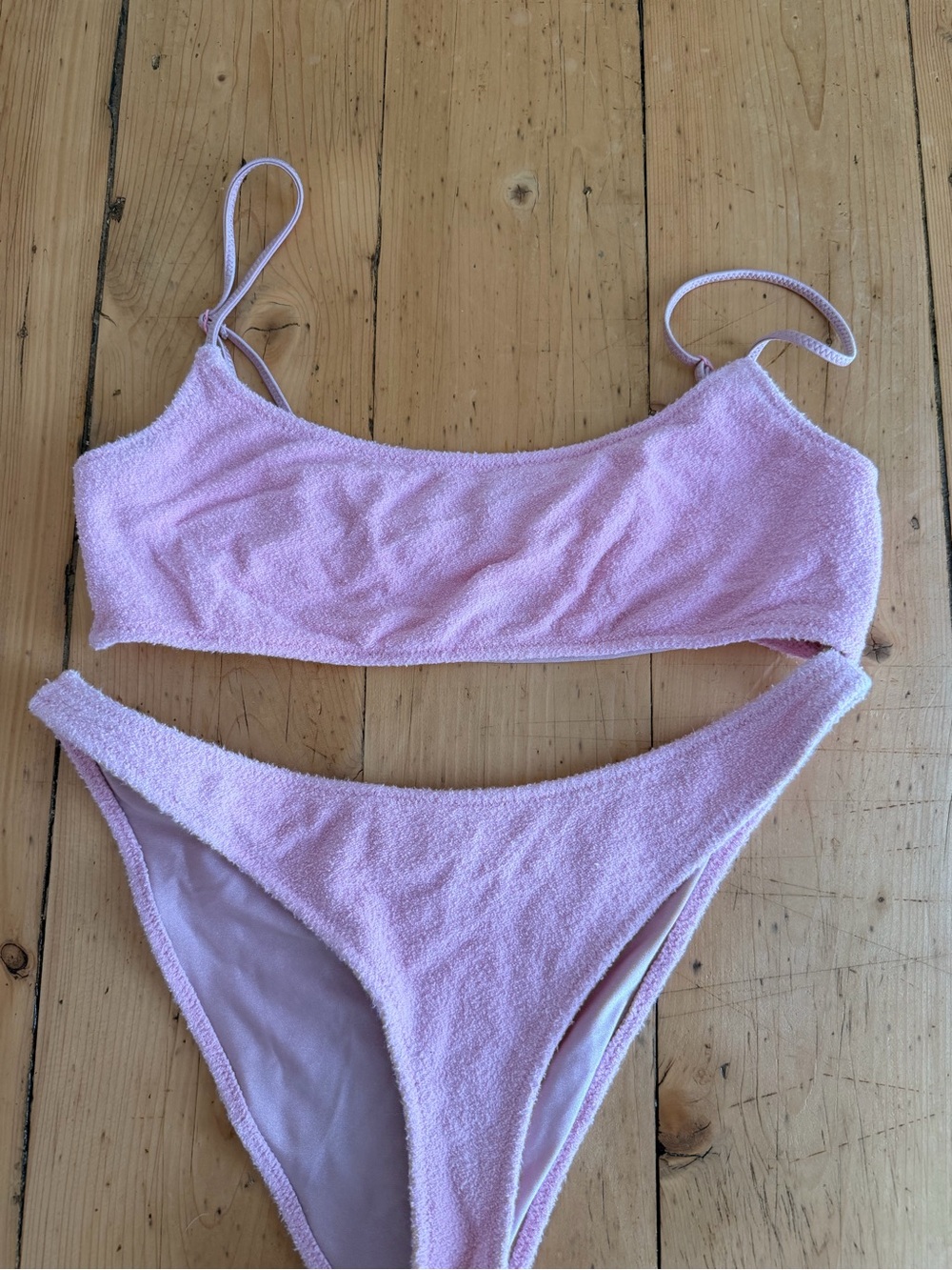triangl swimwear Pink Terry Cloth Bikini Set